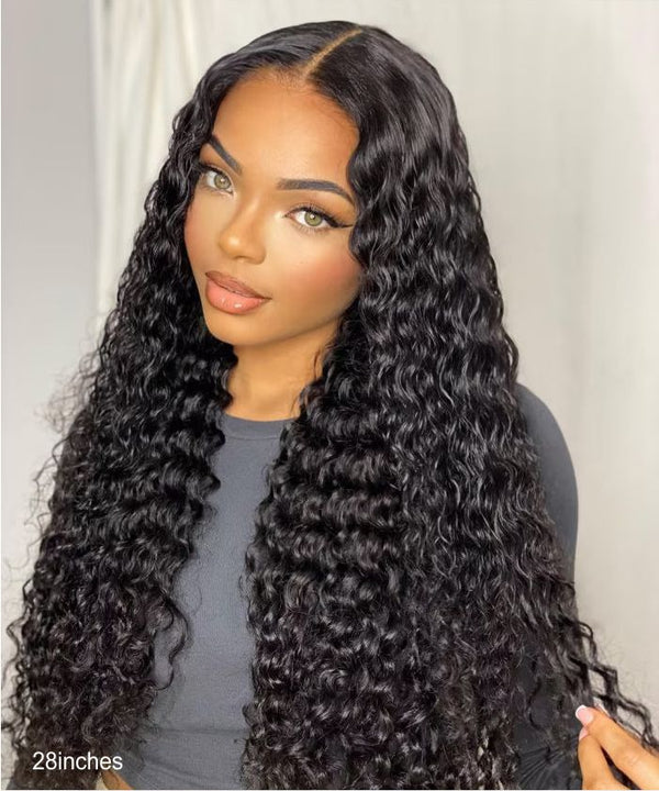 On the Go Glueless Premium Black Human Hair Flow Wave HD Lace 5x5 Wig